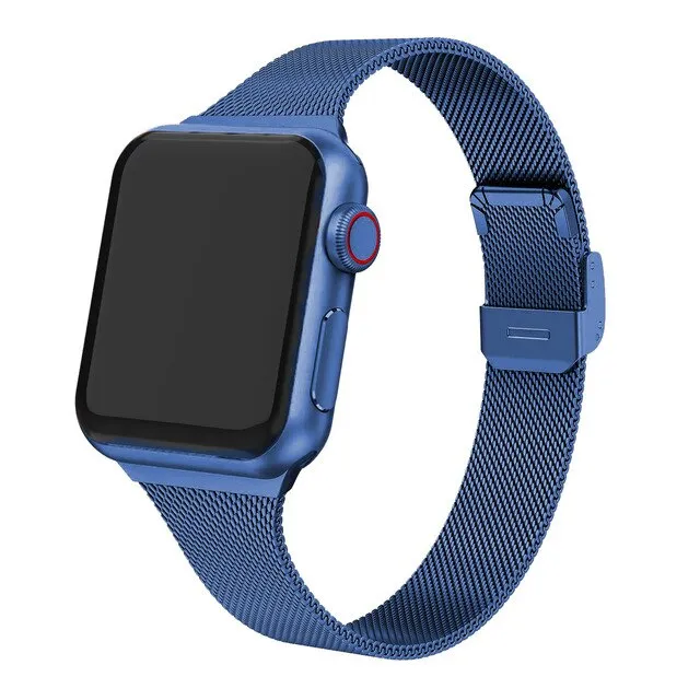 Milanese Strap For Apple Watch Band Series 7 6 5 4 Slim Metal Bracelet