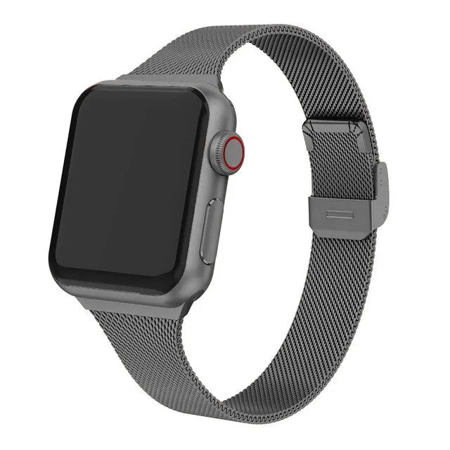 Milanese Strap For Apple Watch Band Series 7 6 5 4 Slim Metal Bracelet