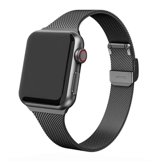 Milanese Strap For Apple Watch Band Series 7 6 5 4 Slim Metal Bracelet