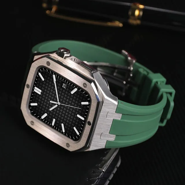 Modification Kit Metal Case Rubber Silicone Correa For Apple Watch Band Series 6 5 4 Bracelet iWatch 45mm 44mm Wristband |Watchbands|