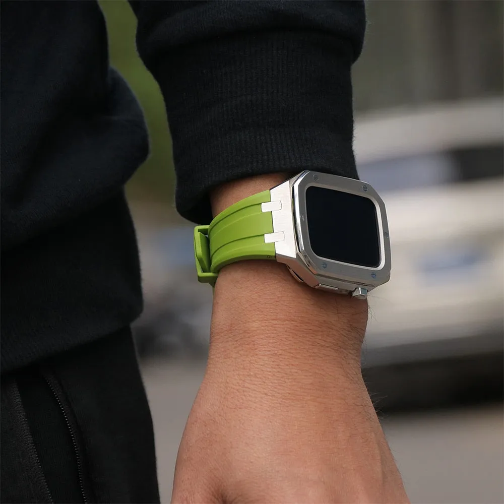 Modification Kit Metal Case Rubber Silicone Correa For Apple Watch Band Series 6 5 4 Bracelet iWatch 45mm 44mm Wristband |Watchbands|