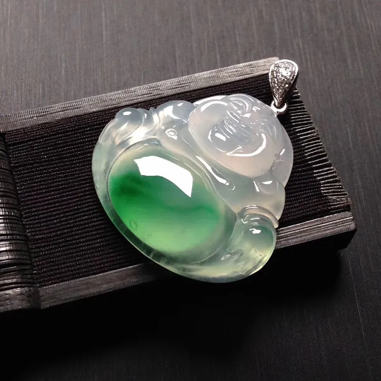 Natural Jade Pendant Jadeite Buddha Pendant PT321