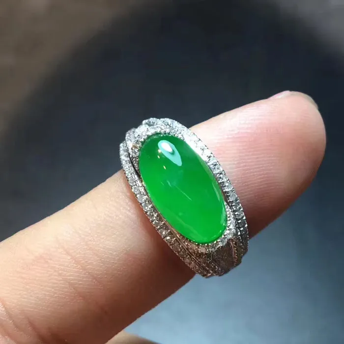 Natural Jade Ring Jadeite Ring NRG032