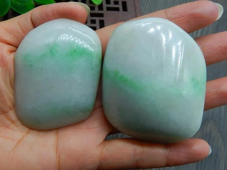 Natural Jade Rough Jadeite Raw (120g, 59X50X21mm) & (46g, 55X41X10mm)
