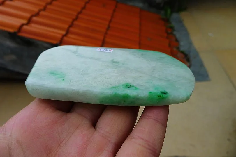 Natural Jade Rough Jadeite Raw (127g,9.6X5.7X0.8cm)