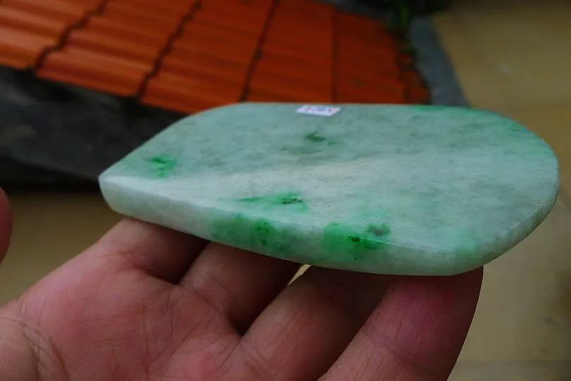 Natural Jade Rough Jadeite Raw (127g,9.6X5.7X0.8cm)