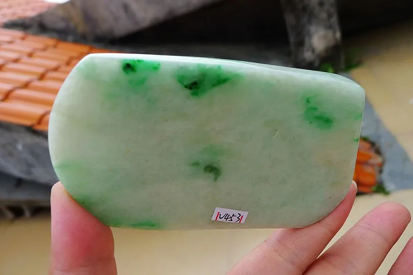 Natural Jade Rough Jadeite Raw (127g,9.6X5.7X0.8cm)