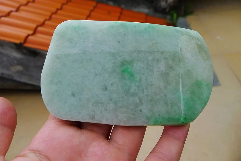Natural Jade Rough Jadeite Raw (127g,9.6X5.7X0.8cm)