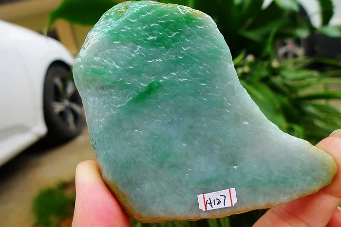 Natural Jade Rough Jadeite Raw (130g,7.8X7.7X1cm)