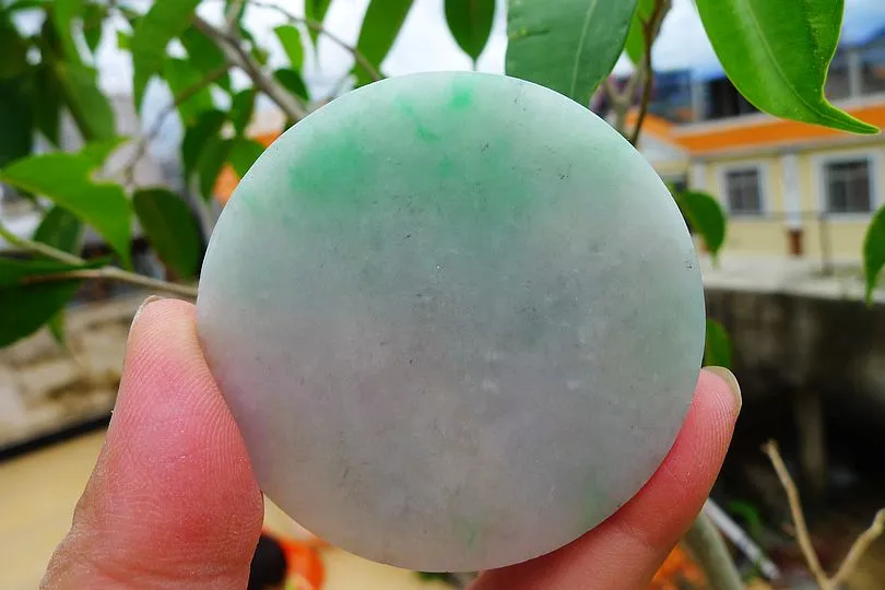 Natural Jade Rough Jadeite Raw (138g,5.35X5.35X1.8cm)