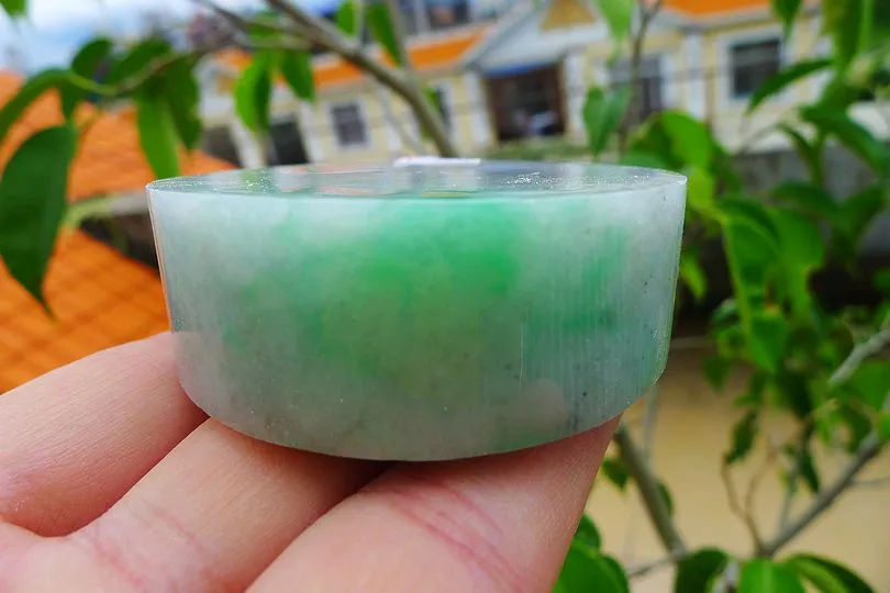 Natural Jade Rough Jadeite Raw (138g,5.35X5.35X1.8cm)