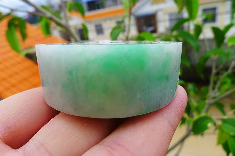 Natural Jade Rough Jadeite Raw (138g,5.35X5.35X1.8cm)