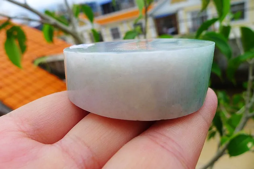 Natural Jade Rough Jadeite Raw (138g,5.35X5.35X1.8cm)