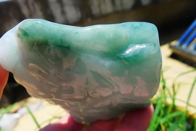 Natural Jade Rough Jadeite Raw (184g,7.4X6.8X1.8cm)