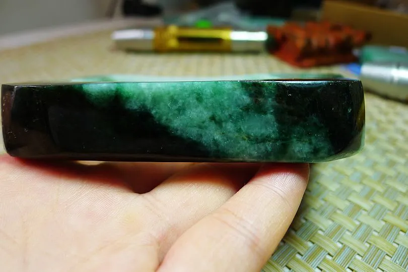 Natural Jade Rough Jadeite Raw (452g,12.8X9.9X12.3cm)
