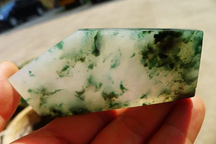 Natural Jade Rough Jadeite Raw (65g,8.2X3.7X0.75cm)