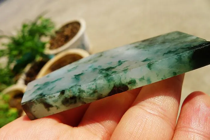 Natural Jade Rough Jadeite Raw (65g,8.2X3.7X0.75cm)