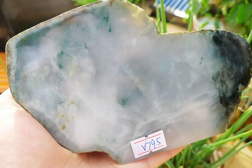 Natural Jade Rough Jadeite Raw (697g,15X9.6X4cm)