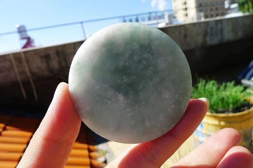 Natural Jade Rough Jadeite Raw (76g,5.8X5.8X0.85cm)