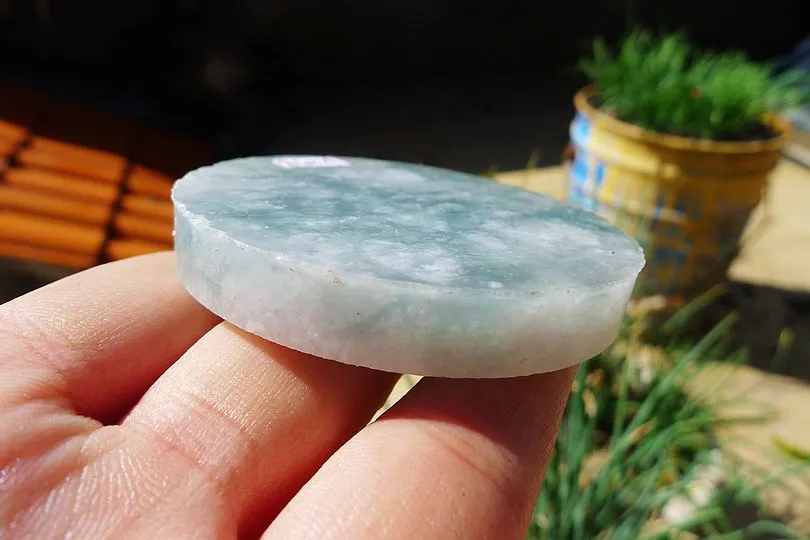 Natural Jade Rough Jadeite Raw (76g,5.8X5.8X0.85cm)