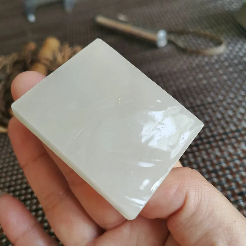 Natural Kunlun Jade Rough Nephrite Raw (52g, 5X4.2X0.9cm)