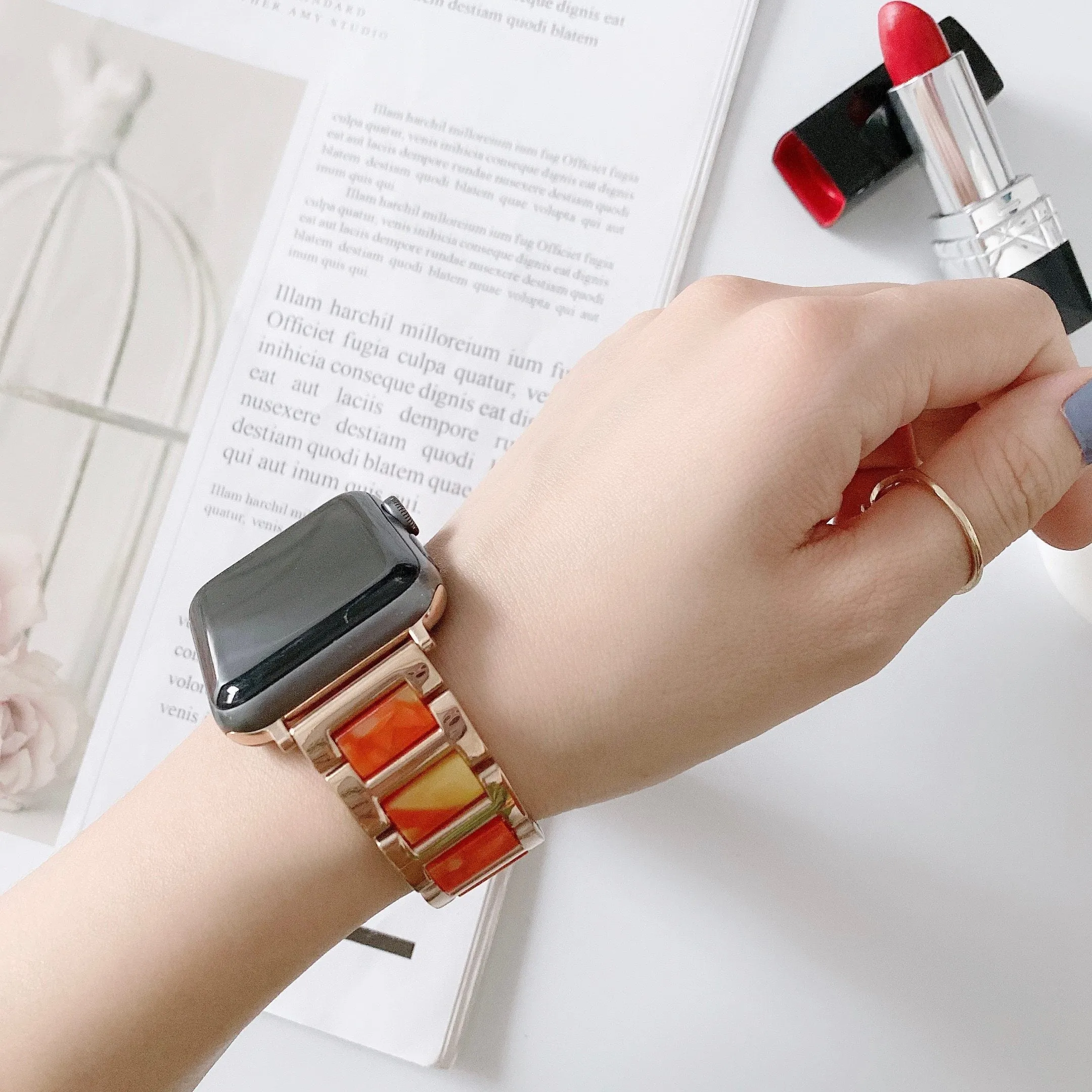New Stainless Steel Imitation Ceramic Resin band Apple watch Series