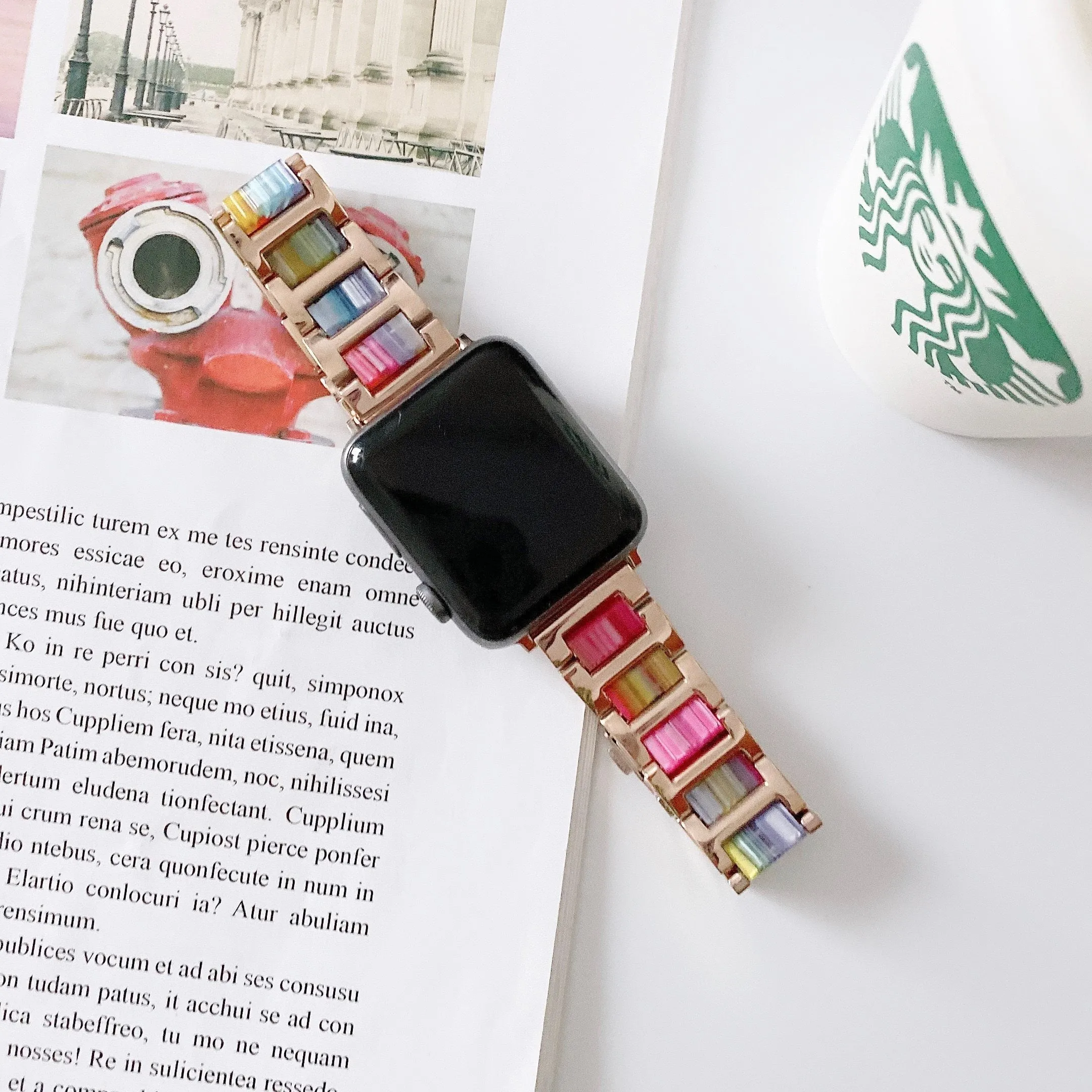 New Stainless Steel Imitation Ceramic Resin band Apple watch Series