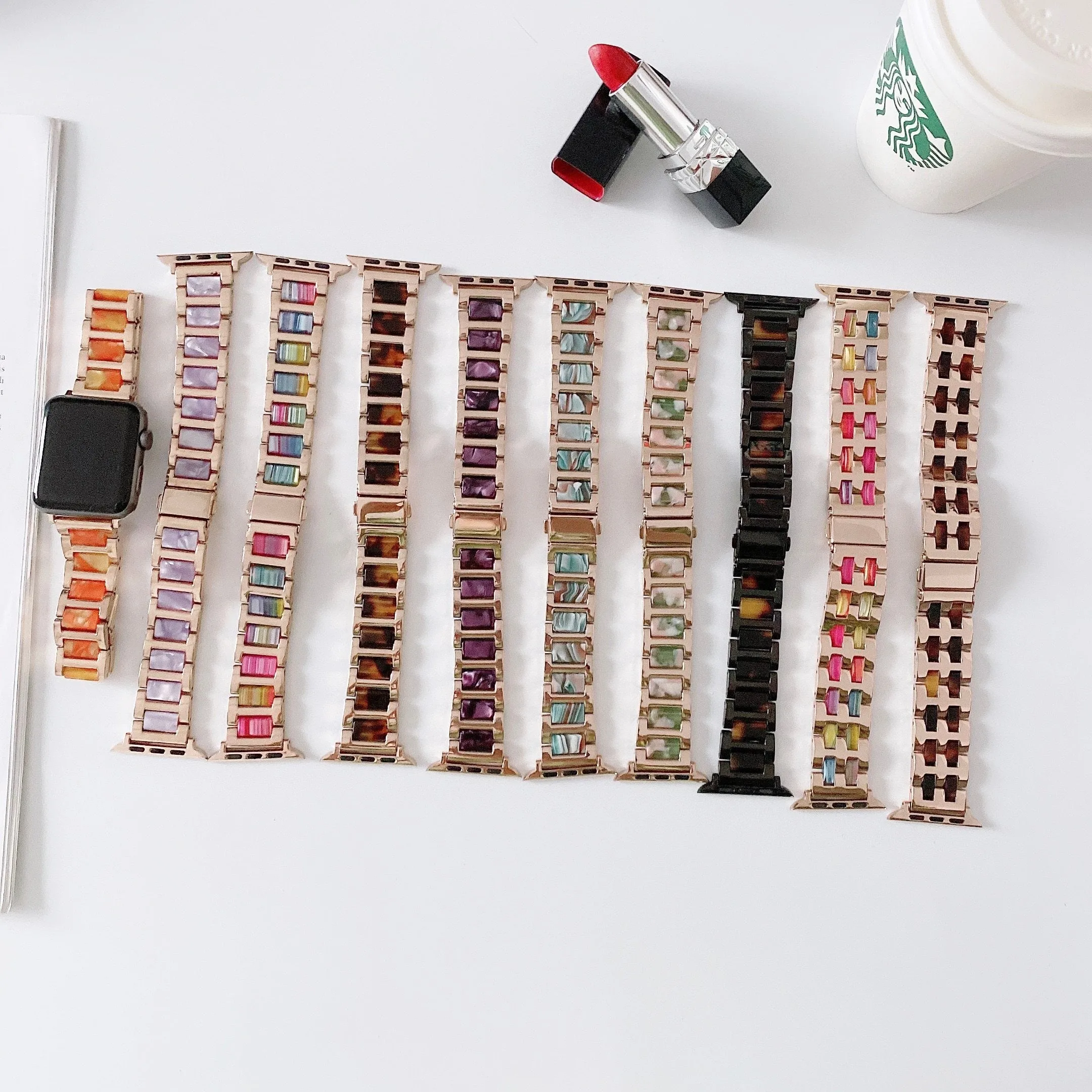 New Stainless Steel Imitation Ceramic Resin band Apple watch Series