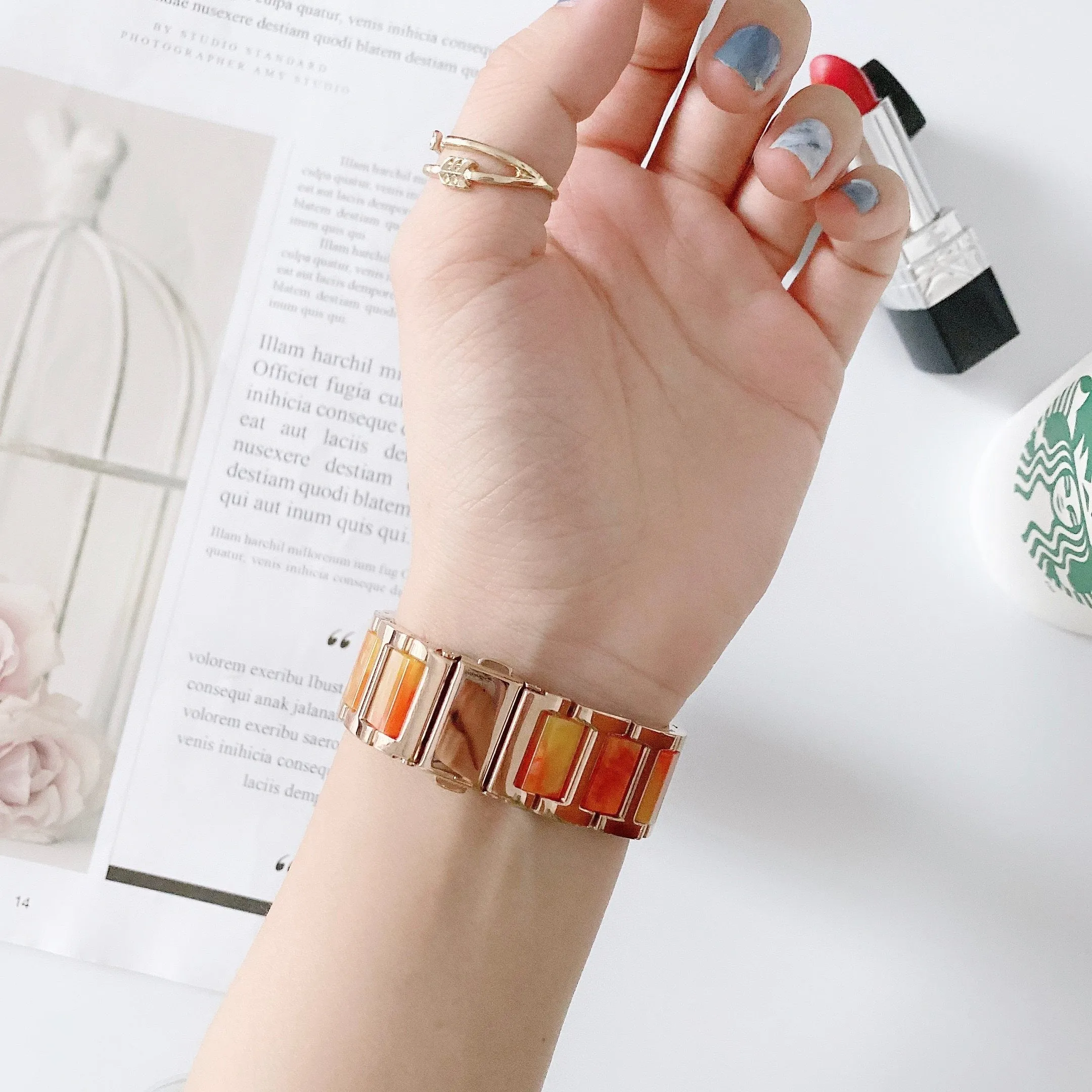New Stainless Steel Imitation Ceramic Resin band Apple watch Series