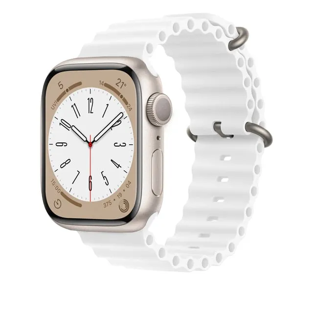 Ocean Silicone Bracelet For Apple Watch Band Series 8 7 6 5 iWatch 38/40/41mm 42/44/45/49mm Strap|Watchband|