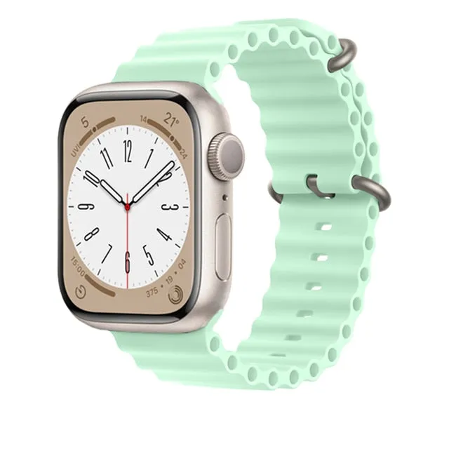 Ocean Silicone Bracelet For Apple Watch Band Series 8 7 6 5 iWatch 38/40/41mm 42/44/45/49mm Strap|Watchband|