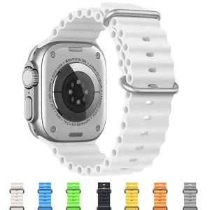 Ocean Silicone Bracelet For Apple Watch Band Series 8 7 6 5 iWatch 38/40/41mm 42/44/45/49mm Strap|Watchband|