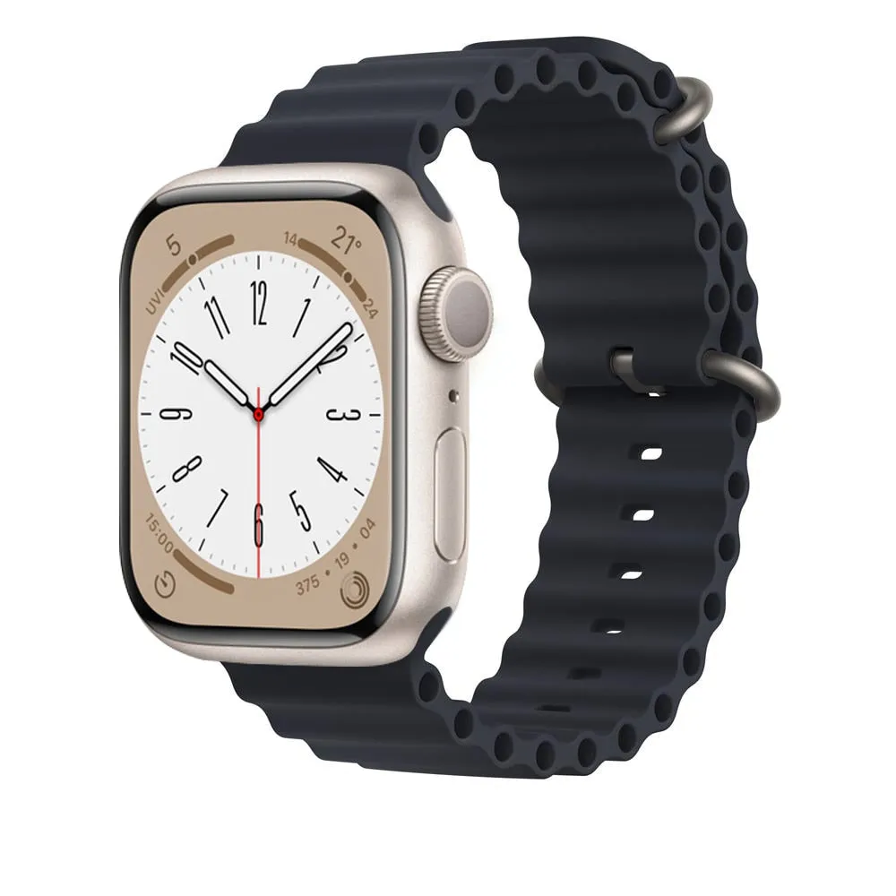 Ocean Silicone Bracelet For Apple Watch Band Series 8 7 6 5 iWatch 38/40/41mm 42/44/45/49mm Strap|Watchband|