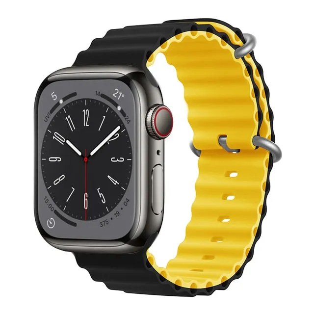 Ocean Silicone Bracelet For Apple Watch Band Series 8 7 6 5 iWatch 38/40/41mm 42/44/45/49mm Strap|Watchband|