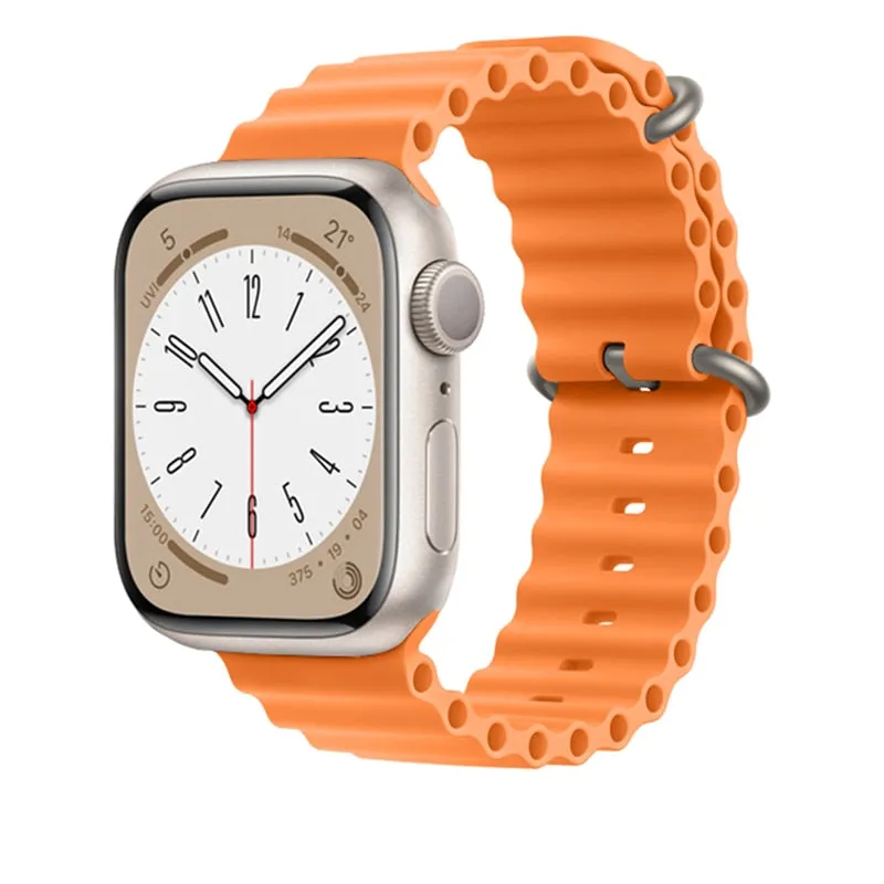 Ocean Silicone Bracelet For Apple Watch Band Series 8 7 6 5 iWatch 38/40/41mm 42/44/45/49mm Strap|Watchband|