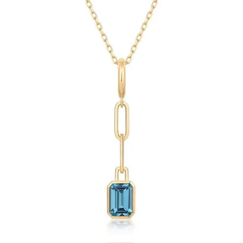 Orb Blue Topaz Pendant Necklace