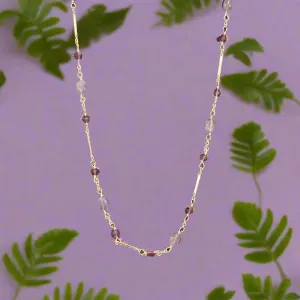 Pom Jewelry Amethyst and Tanzanite Necklace In Sterling Silver-PNAT30