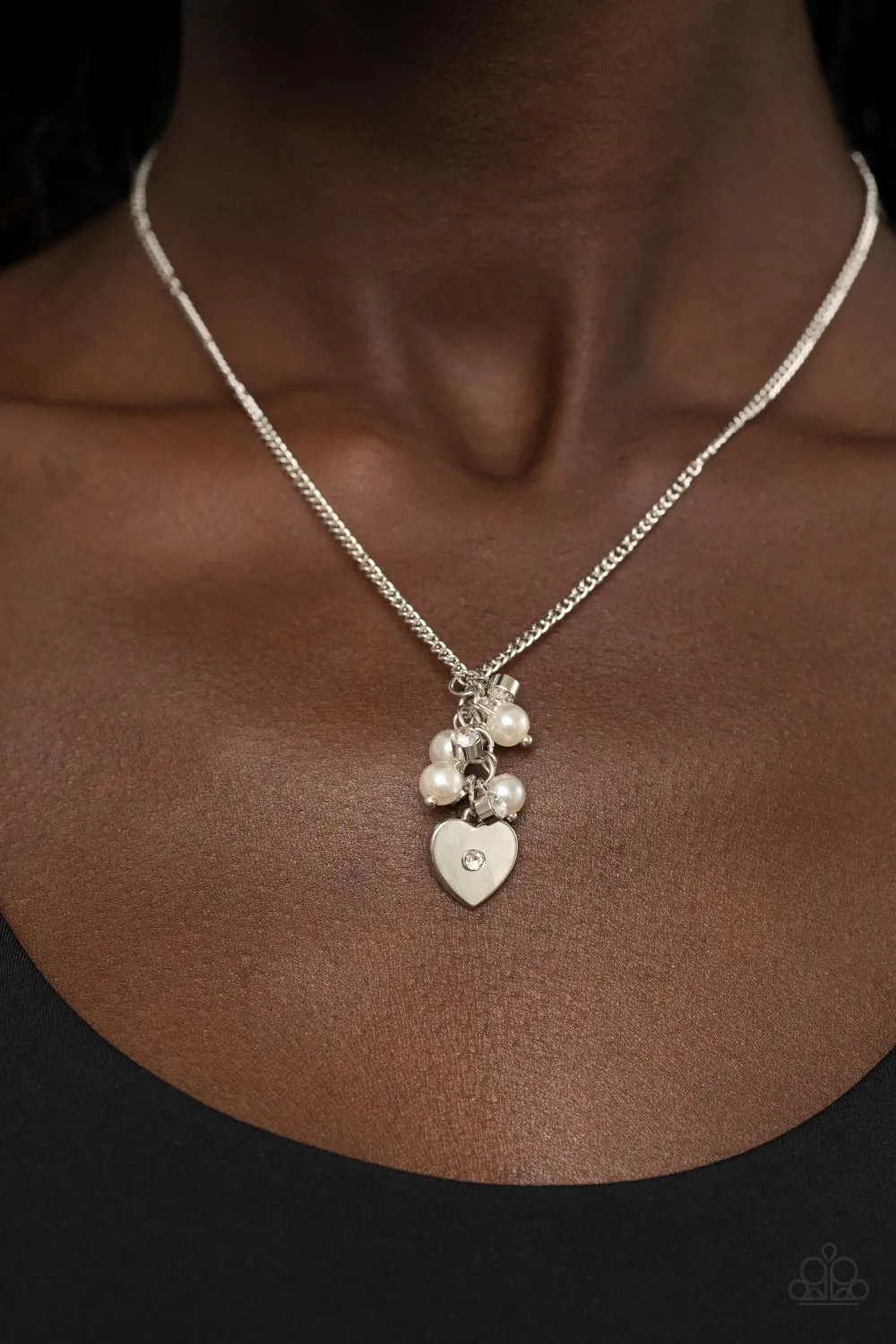 Pop It and LOCKET - White Necklace - Paparazzi Accessories