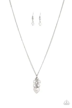 Pop It and LOCKET - White Necklace - Paparazzi Accessories