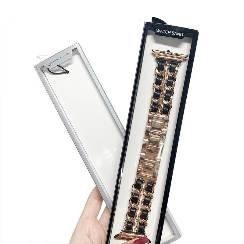 Premium Apple Watch Strap Series 7 6 chain design brand two-tone band