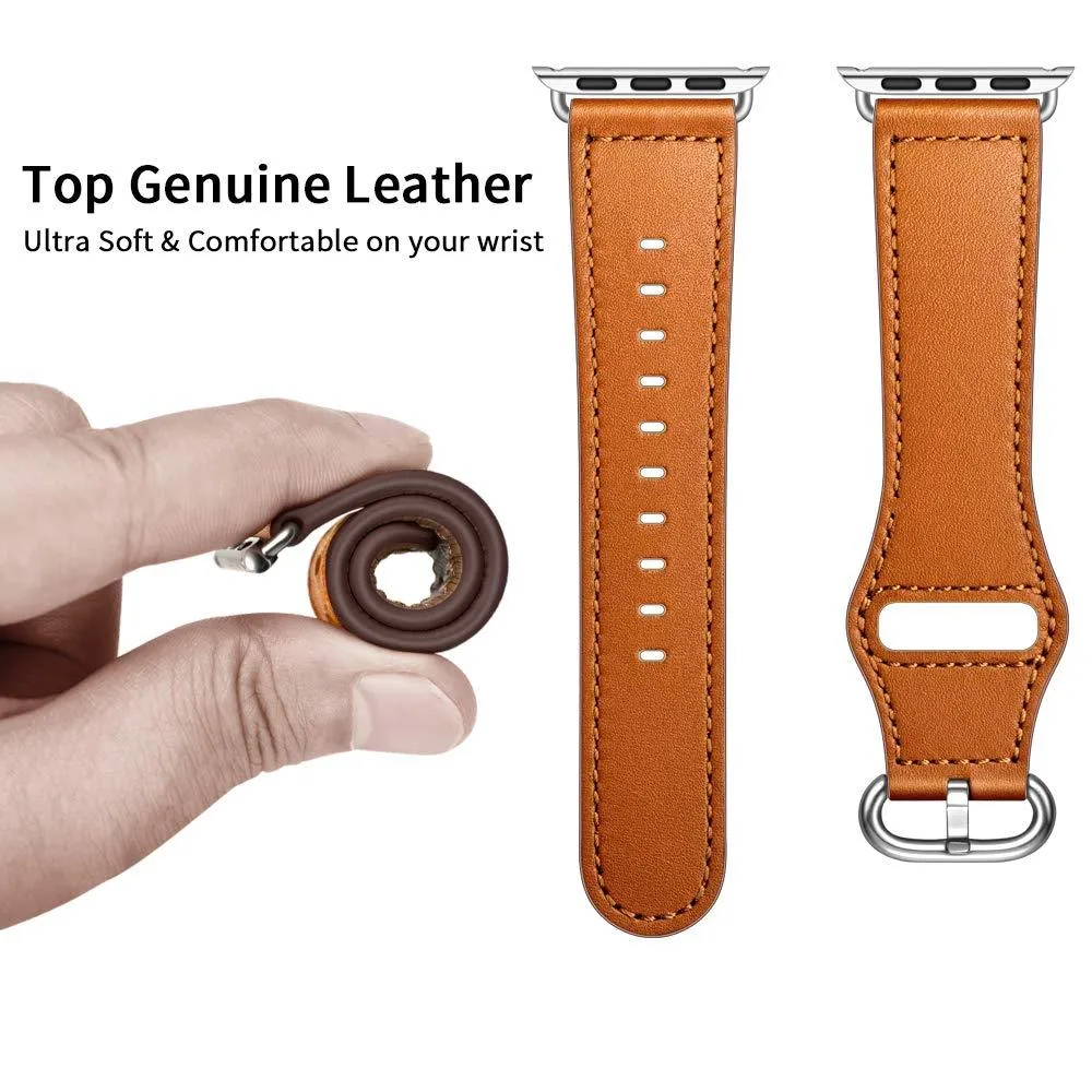 Premium Classic Leather Belt Bracelet Metal Buckle Strap Series 7 6 5