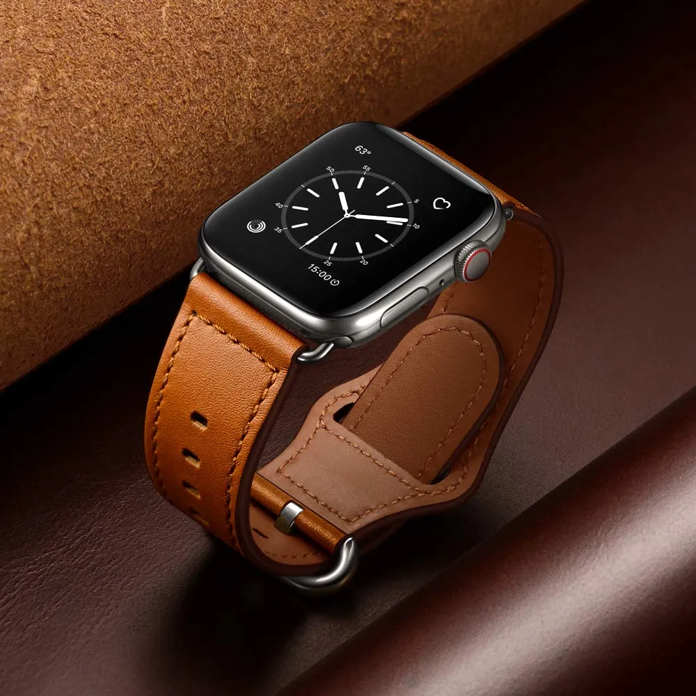 Premium Classic Leather Belt Bracelet Metal Buckle Strap Series 7 6 5