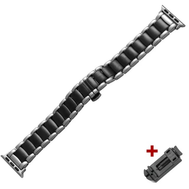 Premium Luxury Steel Strap For Apple Watch Band Series 7 6 5 4 Bracelet iWatch 38/40/41mm 42/44/45mm Metal Business Wristband |Watchbands|