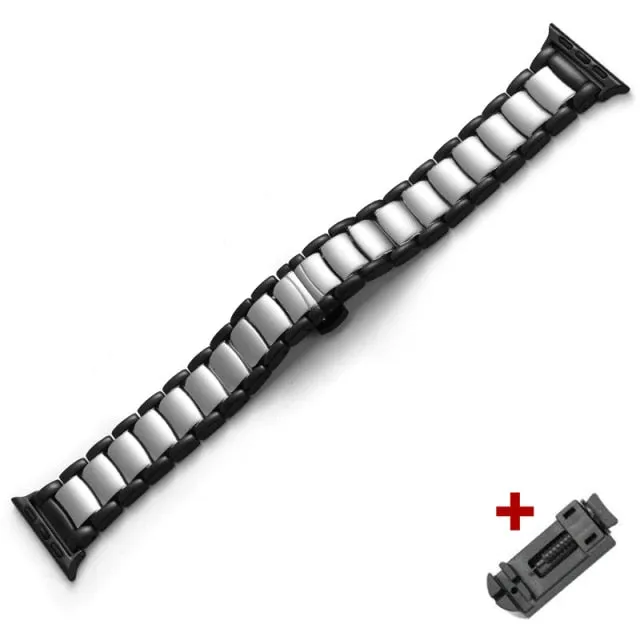 Premium Luxury Steel Strap For Apple Watch Band Series 7 6 5 4 Bracelet iWatch 38/40/41mm 42/44/45mm Metal Business Wristband |Watchbands|