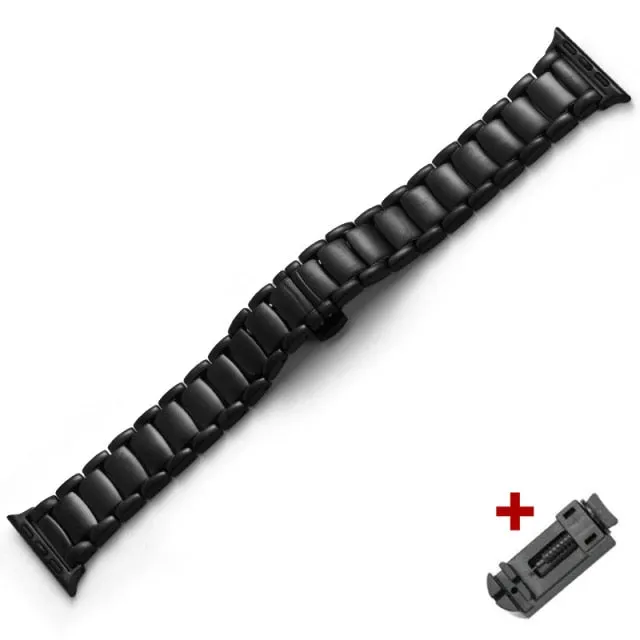 Premium Luxury Steel Strap For Apple Watch Band Series 7 6 5 4 Bracelet iWatch 38/40/41mm 42/44/45mm Metal Business Wristband |Watchbands|