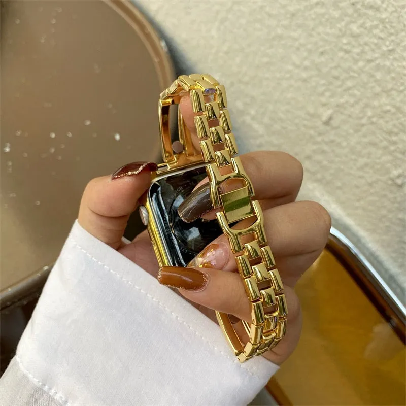 Premium Steel Diamond Strap for Apple Watch Band Series 7 6 5 4 Bracelet TPU Watchcase iWatch 38/40/41mm 42/44/45mm Wristband |Watchbands|