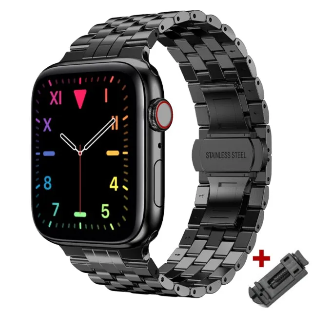 Premium Steel Metal Strap for Apple Watch Band Series 7 6 5 4 Bracelet iWatch 38mm 40mm 41mm 42mm 44mm 45mm Men Wristband |Watchbands|