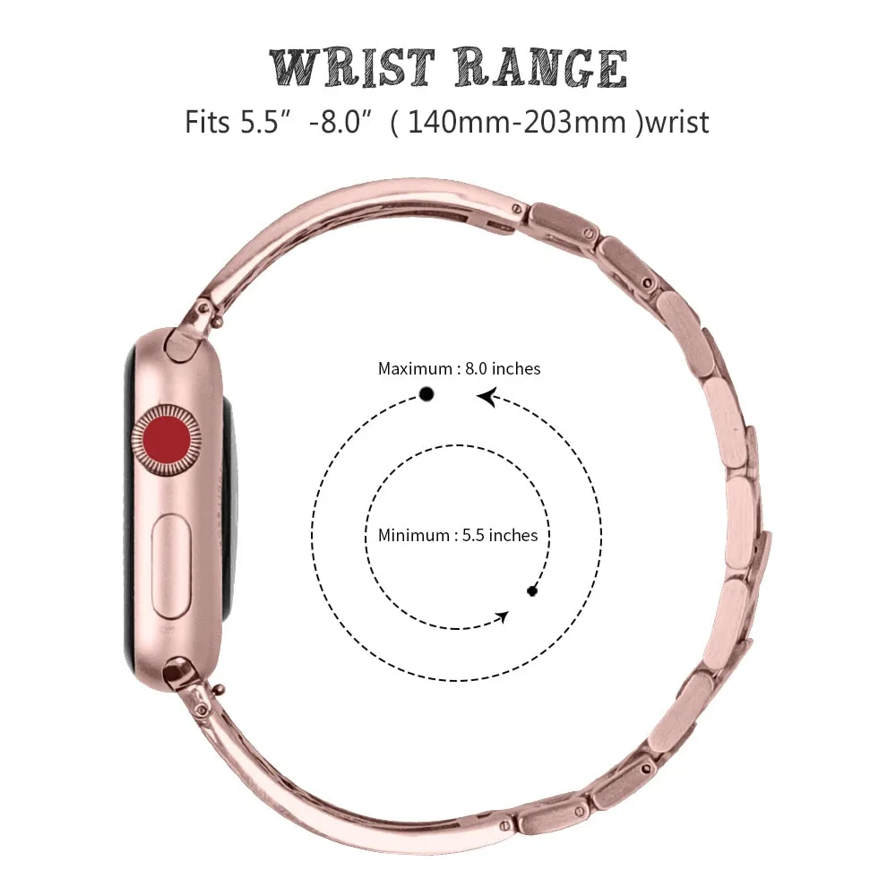 Premium Steel Strap For Apple Series 7 6 5 4 High-Quality Metal Flower