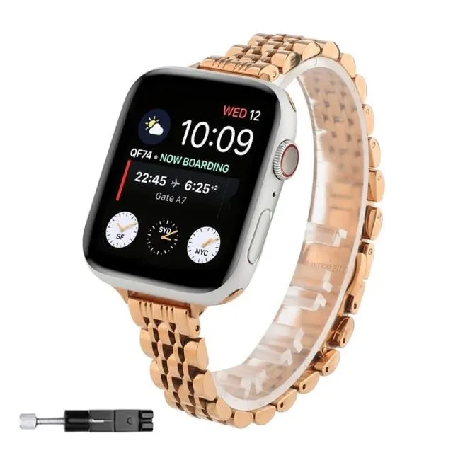 Premium Steel Strap For Apple Series 7 6 5 4 Women Metal Replacement
