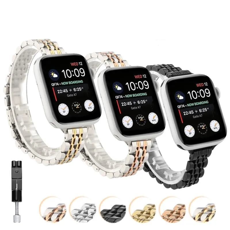 Premium Steel Strap For Apple Series 7 6 5 4 Women Metal Replacement